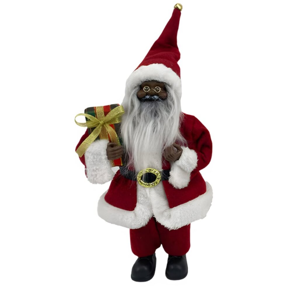 African American Christmas Santa Figurine